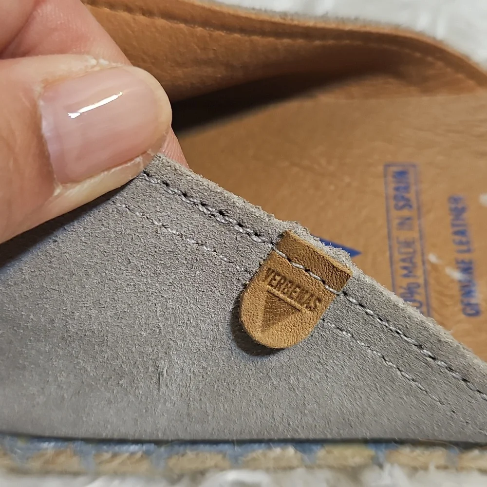 VERBENAS Espadrille Flats Suede Leather‎ Slip On Loafers Casual Shoes, Eu 41